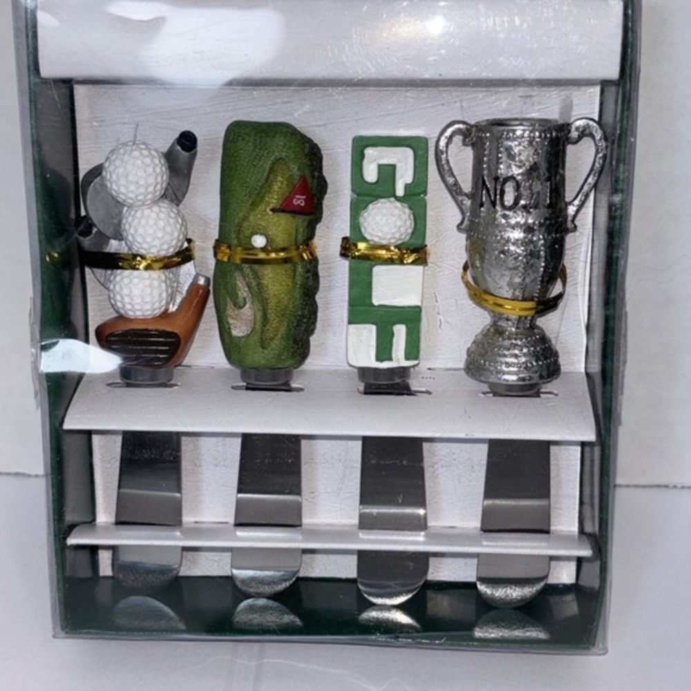 Crossroads Golf Cheese Spreader Set 4pc Stainless Steel Resin Handles Sport Gift